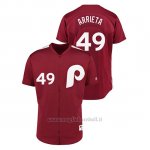 Maglia Baseball Uomo Philadelphia Phillies 49 Jake Arrieta 1979 Saturday Night Special Autentico Rosso