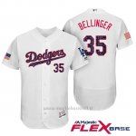 Maglia Baseball Uomo Los Angeles Dodgers 2017 Estrellas y Rayas Cody Bellinger Bianco Flex Base