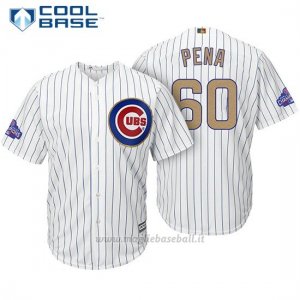 Maglia Baseball Uomo Chicago Cubs 60 Felix Pena Bianco Or Program Cool Base