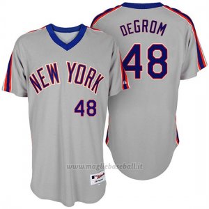 Maglia Baseball Uomo New York Mets New York Met Jacob Degrom Turn Back The Clock Grigio