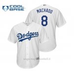 Maglia Baseball Uomo Los Angeles Dodgers Manny Machado Cool Base Official Majestic 1ªBianco