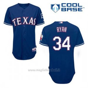 Maglia Baseball Uomo Texas Rangers Nolan Ryan 34 Blu Alterner Cool Base