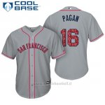 Maglia Baseball Uomo San Francisco Giants 2017 Estrellas y Rayas Angel Pagan Grigio Cool Base