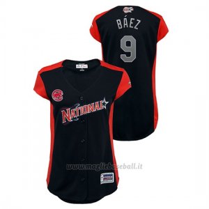 Maglia Baseball Donna Chicago Chicago Cubs 2019 All Star Game Workout National League Javier Baez Blu