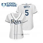 Maglia Baseball Donna Tampa Bay Rays Matt Duffy Cool Base Majestic 1ª2019 Bianco
