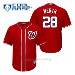 Maglia Baseball Uomo Washington Nationals Jayson Werth 28 Rosso Alterner Cool Base