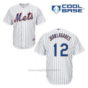 Maglia Baseball Uomo New York Mets Juan Lagares 12 Bianco 1ªCool Base