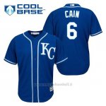 Maglia Baseball Uomo Kansas City Royals Lorenzo Cain 6 Blu Alterner Cool Base