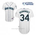 Maglia Baseball Uomo Seattle Mariners Felix Hernandez 34 Bianco 1ªCool Base