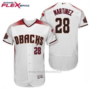 Maglia Baseball Uomo Arizona Diamondbacks 28 Jd Martinez Bianco Rosso 1ª20 Anniversario Flex Base