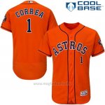 Maglia Baseball Uomo Houston Astros Carlos Correa Majestic Autentico Collezione Arancione Cool Base