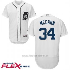 Maglia Baseball Uomo Detroit Tigers James Mccann Bianco Autentico Collezione Flex Base