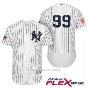 Maglia Baseball Uomo New York Yankees 2017 Estrellas y Rayas Aaron Judge Bianco Flex Base