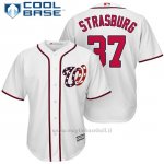 Maglia Baseball Uomo Washington Nationals 37 Stephen Strasburg Bianco2017 Cool Base