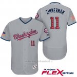 Maglia Baseball Uomo Washington Nationals 2017 Estrellas y Rayas Ryan Zimmerman Grigio Flex Base