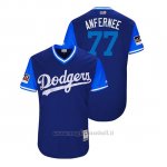 Maglia Baseball Uomo Los Angeles Dodgers Dennis Santana 2018 Llws Players Weekend Anfernee Royal