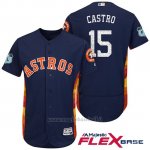 Maglia Baseball Uomo Houston Astros Jason Castro 15 Blu 2017 Allenamento Primaverile Flex Base Giocatore