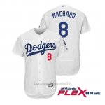 Maglia Baseball Uomo Los Angeles Dodgers Manny Machado Flex Base Autentico Collezione 1ªBianco