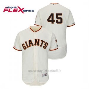 Maglia Baseball Uomo San Francisco Giants Derek Holland 150th Aniversario Patch Autentico Flex Base Avorio
