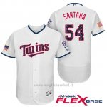 Maglia Baseball Uomo Minnesota Twins 2017 Estrellas y Rayas Ervin Santana Bianco Flex Base