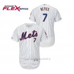Maglia Baseball Uomo New York Mets Jose Reyes 150th Aniversario Patch Autentico Flex Base Bianco