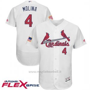 Maglia Baseball Uomo St. Louis Cardinals 2017 Estrellas y Rayas Yadier Molina Bianco Flex Base