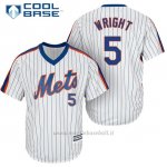 Maglia Baseball Uomo New York Mets David Wright Majestic Collezione Bianco Cool Base Cooperstown