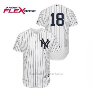 Maglia Baseball Uomo New York Yankees Didi Gregorius 150th Aniversario Patch Flex Base Bianco