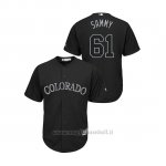 Maglia Baseball Uomo Col Orado Rockies Sam Howard 2019 Players Weekend Sammy Replica Nero