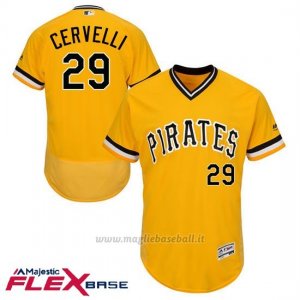 Maglia Baseball Uomo Pittsburgh Pirates Francisco Cervelli Majestic Autentico Collezione Or Flex Base