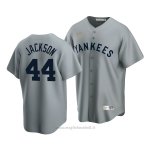 Maglia Baseball Uomo New York Yankees Reggie Jackson Cooperstown Collection Road Grigio