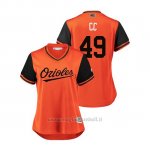 Maglia Baseball Donna Baltimore Orioles Gabriel Ynoa 2018 Llws Players Weekend El Tiguere Orange