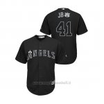 Maglia Baseball Hombre Los Angeles Angels 41 Justin Bour 2019 Players Weekend Replica Nero