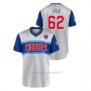 Maglia Baseball Uomo Chicago Cubs 62 Jose Quintana 2019 Little League Classic Lelo Replica Grigio