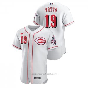 Maglia Baseball Uomo Cincinnati Reds Joey Votto Autentico Bianco