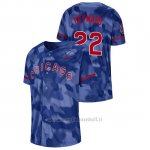 Maglia Baseball Hombre Chicago Cubs Jason Heyward Camuffamento Autentico Collezione Blu