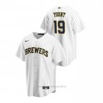 Maglia Baseball Uomo Milwaukee Brewers Robin Yount Replica Alternato Bianco