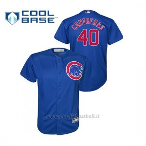 Maglia Baseball Bambino Chicago Cubs 40 Willson Contreras Cool Base Alternato Blu