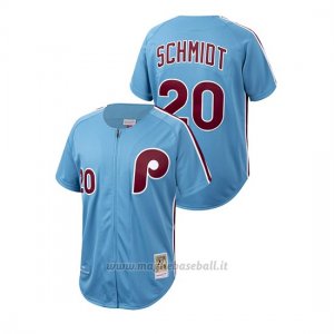Maglia Baseball Uomo Philadelphia Phillies Mike Schmidt Cooperstown Collection Autentico Blu Luminoso