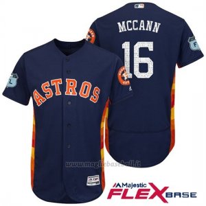 Maglia Baseball Uomo Houston Astros Brian Mccann Blu 2017 Allenamento Primaverile Flex Base