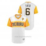 Maglia Baseball Uomo Pittsburgh Pirates 6 Starling Marte 2019 Little League Classic Tato Replica Bianco