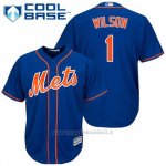 Maglia Baseball Uomo New York Mets Mookie Wilson 1 Blu Alterner 1ªCool Base