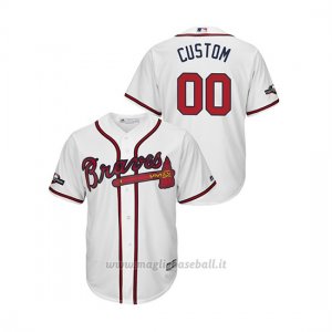 Maglia Baseball Uomo Atlanta Braves Personalizzate 2019 Postseason Cool Base Bianco