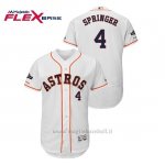 Maglia Baseball Uomo Houston Astros 4 Ge Orge Springer 2019 Postseason Flex Base Bianco