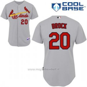 Maglia Baseball Uomo St. Louis Cardinals Lou Brock Grigio Cool Base