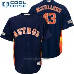 Maglia Baseball Uomo Houston Astros 2017 Postseason Lance Mccullers Blu Cool Base