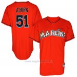 Maglia Baseball Uomo Miami Marlins Ichiro Suzuki Fire Rosso Giocatore Autentico