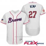 Maglia Baseball Uomo Atlanta Braves 2017 Estrellas y Rayas 27 Matt Kemp Bianco Flex Base