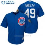 Maglia Baseball Uomo Chicago Cubs 49 Jake Arrieta 2017 Allenamento Primaverile Cool Base Giocatore