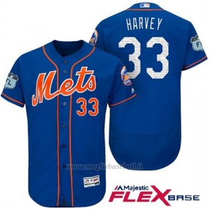 Maglia Baseball Uomo New York Mets Matt Harvey 2017 Allenamento Primaverile Flex Base Giocatore